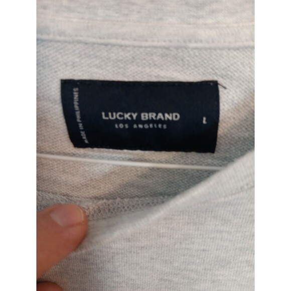 Lucky Brand Men's L Sweatshirt Gray Cotton American Flag Graphic Pullover - Picture 3 of 8